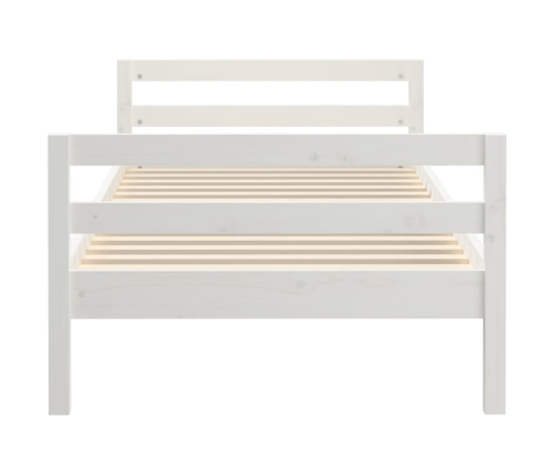 Estructura de cama sin colchón madera maciza blanca 75x190 cm