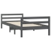 Estructura de cama madera maciza de pino gris 75x190 cm