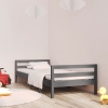 Estructura de cama madera maciza de pino gris 75x190 cm