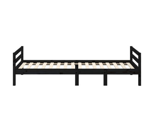 Estructura de cama madera maciza de pino negro 75x190 cm