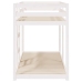 Litera de madera maciza de pino blanco 75x190 cm