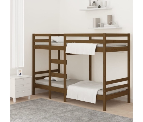 Sofá cama madera maciza de pino marrón miel 90x200 cm