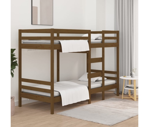 Sofá cama madera maciza de pino marrón miel 90x200 cm