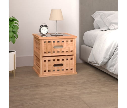 vidaXL Mesita de noche madera maciza de nogal 34x34x34 cm