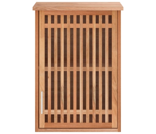 Armario de baño para pared madera maciza de nogal 42x23x60 cm