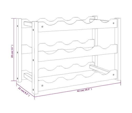 Botellero para 12 botellas madera maciza de nogal