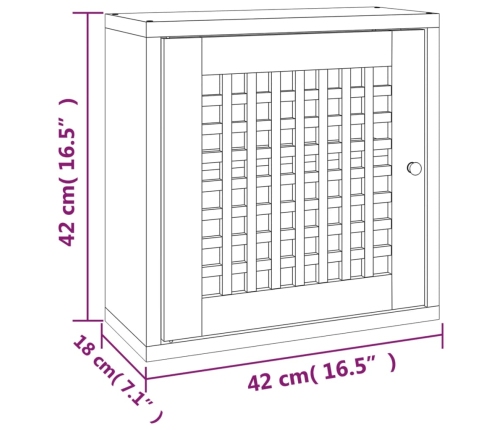 Mueble de pared madera maciza nogal 42x18x42 cm