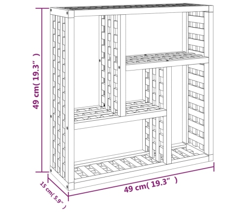 Estante de pared madera maciza nogal 49x15x49 cm