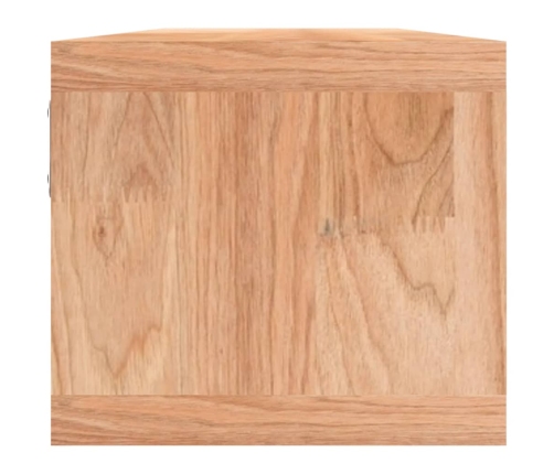 Estante de pared con cestas madera maciza nogal 62x18x16 cm