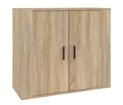 Aparador madera contrachapada color roble Sonoma 80x33x70 cm