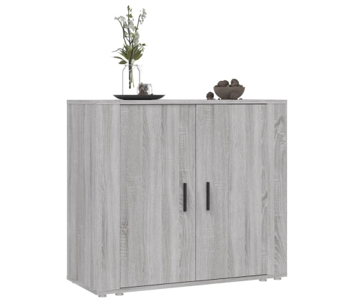 Aparador de madera contrachapada gris Sonoma 80x33x70 cm