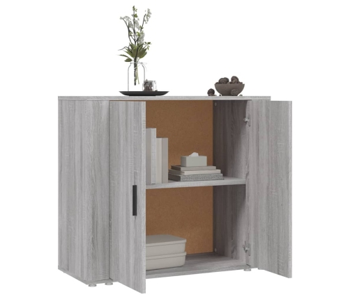 Aparador de madera contrachapada gris Sonoma 80x33x70 cm