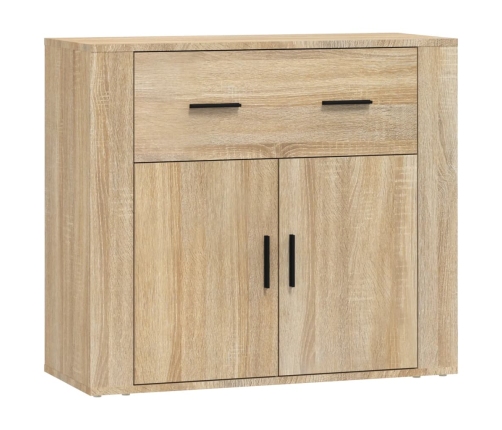 Aparador madera contrachapada color roble Sonoma 80x33x70 cm