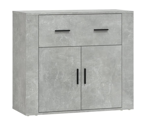 Aparador de madera contrachapada gris hormigón 80x33x70 cm