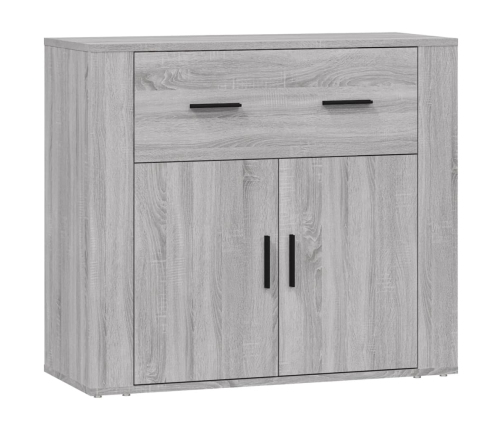 Aparador de madera contrachapada gris Sonoma 80x33x70 cm