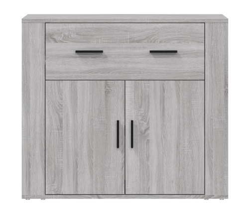 Aparador de madera contrachapada gris Sonoma 80x33x70 cm