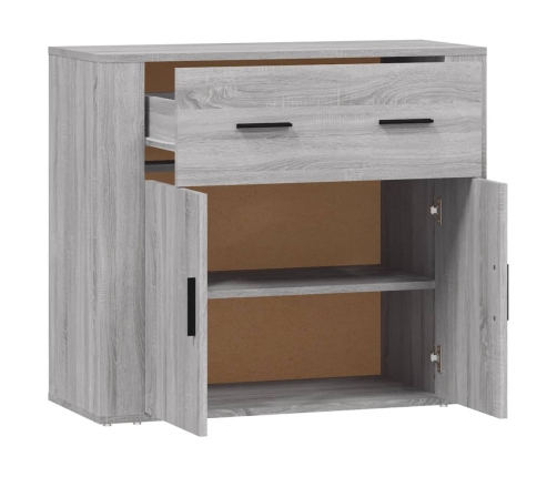 Aparador de madera contrachapada gris Sonoma 80x33x70 cm