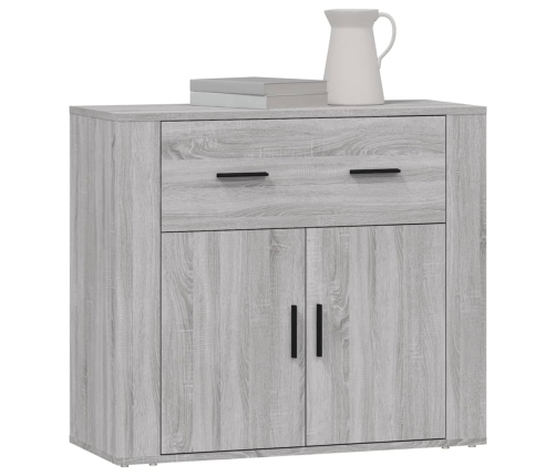 Aparador de madera contrachapada gris Sonoma 80x33x70 cm