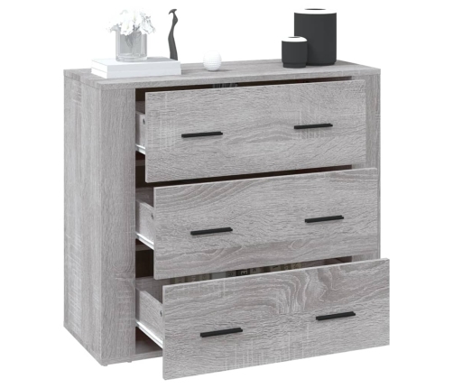 Aparador de madera contrachapada gris Sonoma 80x33x70 cm