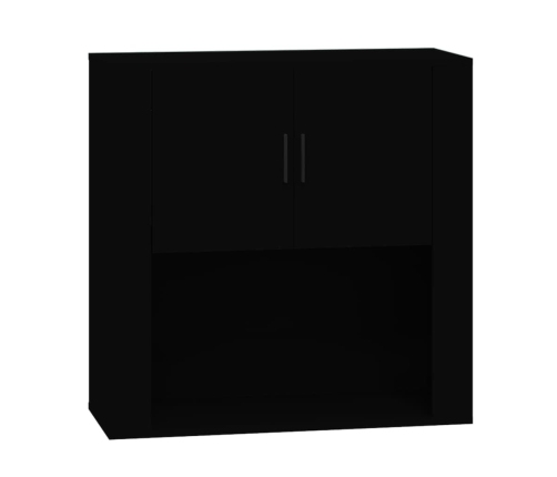 Armario de pared madera contrachapada negro 80x33x80 cm