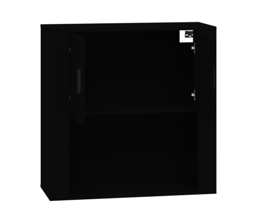 Armario de pared madera contrachapada negro 80x33x80 cm