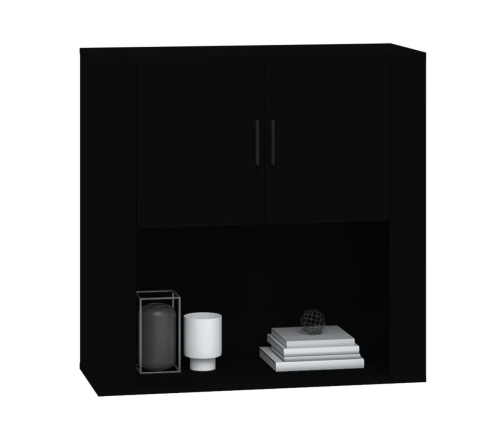 Armario de pared madera contrachapada negro 80x33x80 cm