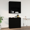 Armario de pared madera contrachapada negro 80x33x80 cm