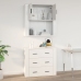 Armario pared madera contrachapada blanco brillo 80x33x80 cm