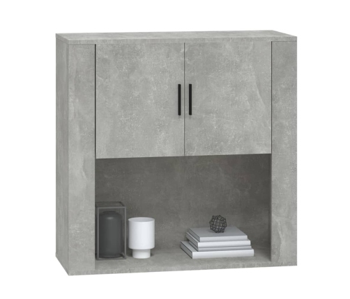 Armario de pared madera contrachapada gris hormigón 80x33x80 cm