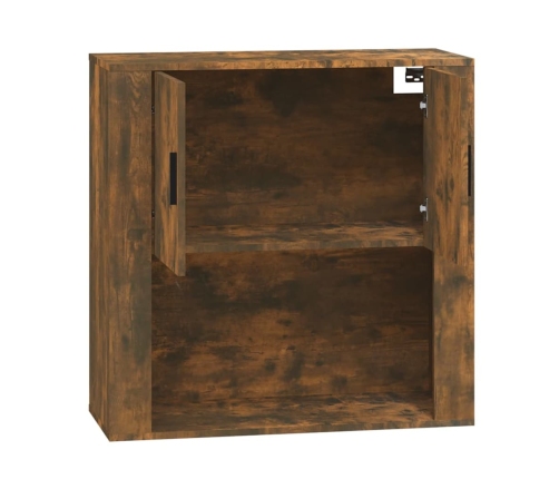 Armario de pared madera contrachapada roble ahumado 80x33x80 cm