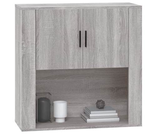 Armario de pared madera contrachapada gris Sonoma 80x33x80 cm