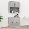 Armario de pared madera contrachapada gris Sonoma 80x33x80 cm