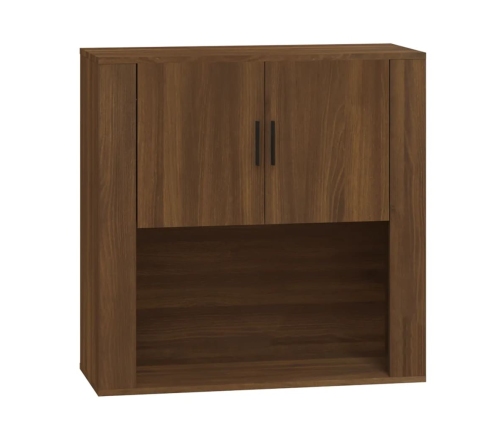 Armario de pared madera contrachapada marrón roble 80x33x80 cm