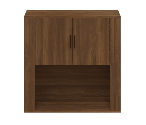 Armario de pared madera contrachapada marrón roble 80x33x80 cm