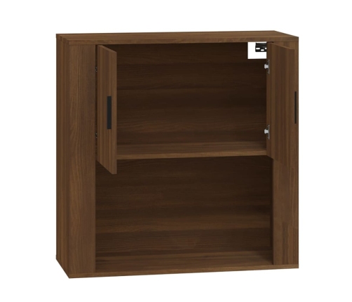 Armario de pared madera contrachapada marrón roble 80x33x80 cm