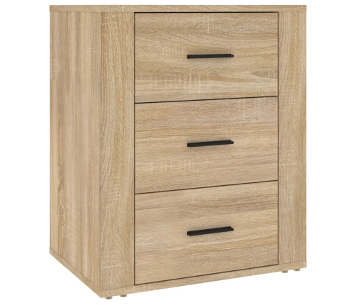 vidaXL Mesita de noche madera contrachapada roble sonoma 50x36x60 cm