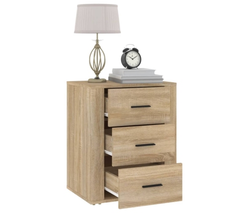 vidaXL Mesita de noche madera contrachapada roble sonoma 50x36x60 cm