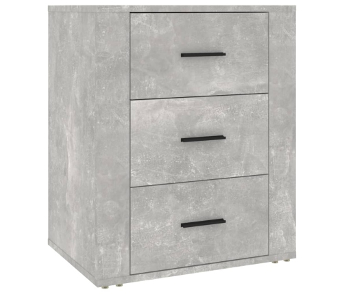 vidaXL Mesita de noche madera contrachapada gris hormigón 50x36x60 cm