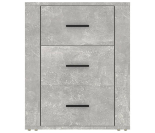 vidaXL Mesita de noche madera contrachapada gris hormigón 50x36x60 cm