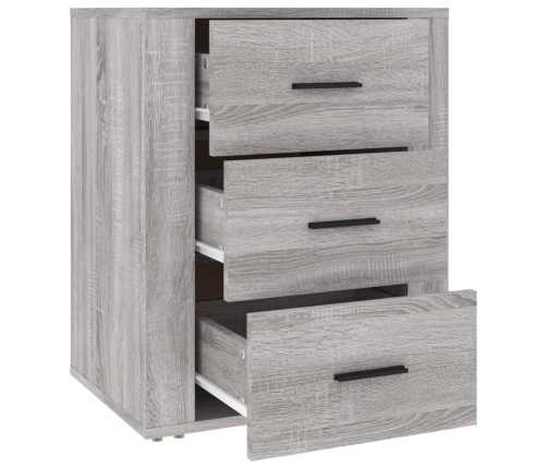 Mesita de noche madera contrachapada gris Sonoma 50x36x60 cm