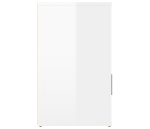 vidaXL Mesita de noche madera contrachapada blanco brillo 50x36x60 cm