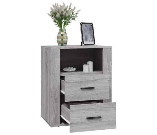 vidaXL Mesita de noche madera contrachapada gris Sonoma 50x36x60 cm