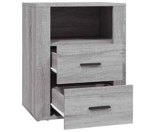 vidaXL Mesita de noche madera contrachapada gris Sonoma 50x36x60 cm