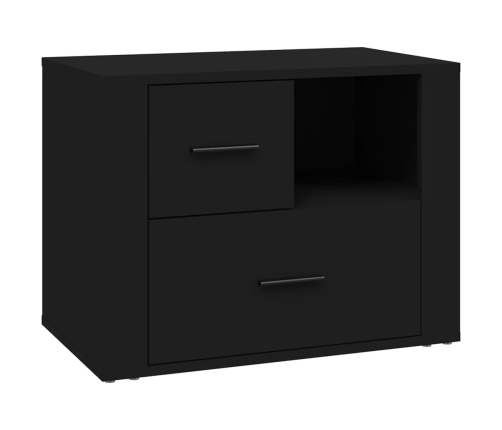 vidaXL Mesita de noche madera contrachapada negro 60x36x45 cm