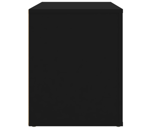 vidaXL Mesita de noche madera contrachapada negro 60x36x45 cm