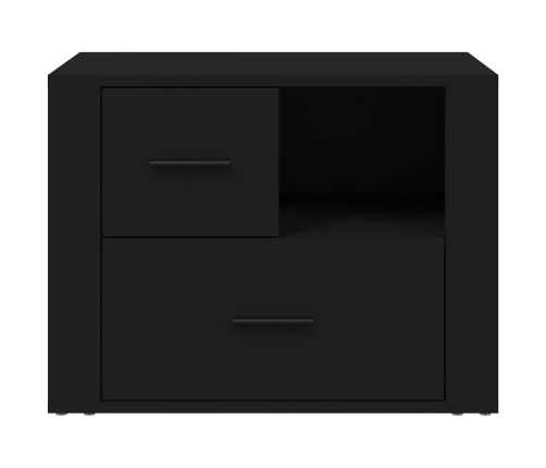 vidaXL Mesita de noche madera contrachapada negro 60x36x45 cm