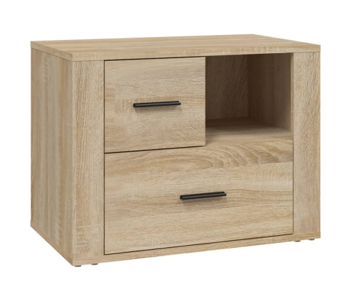 Mesita de noche madera contrachapada roble sonoma 60x36x45 cm