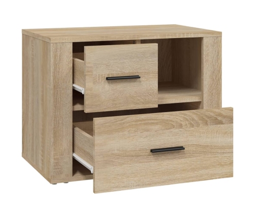 Mesita de noche madera contrachapada roble sonoma 60x36x45 cm