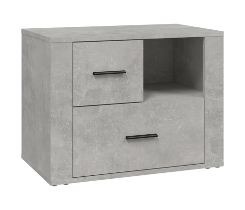 vidaXL Mesita de noche madera contrachapada gris hormigón 60x36x45 cm