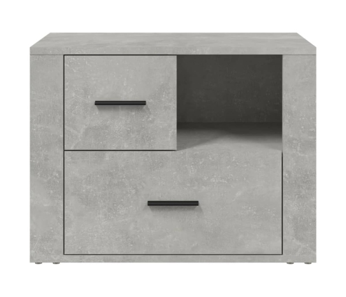 vidaXL Mesita de noche madera contrachapada gris hormigón 60x36x45 cm